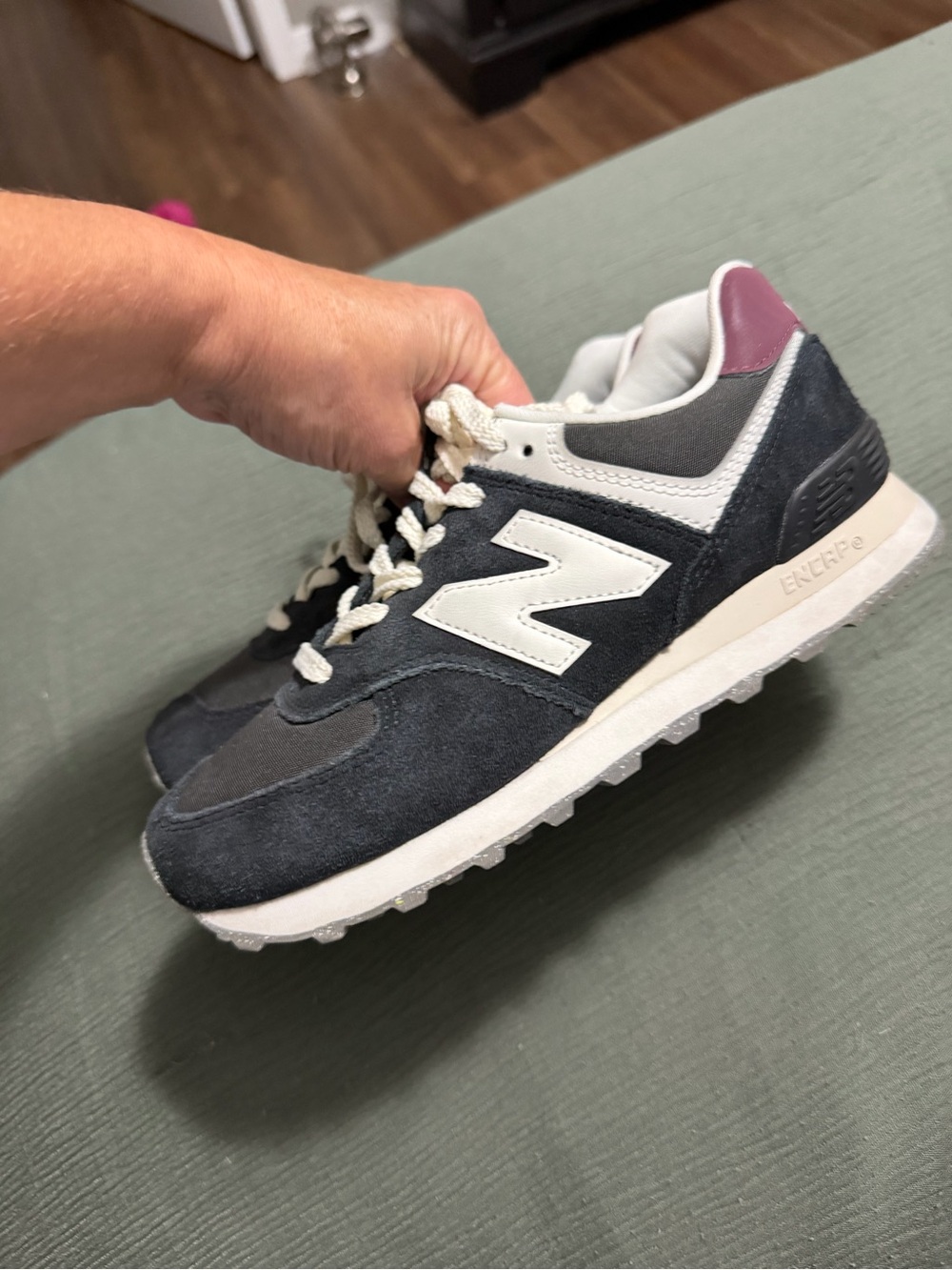 New Balance 574 Women’s Black & White Suede Sneakers